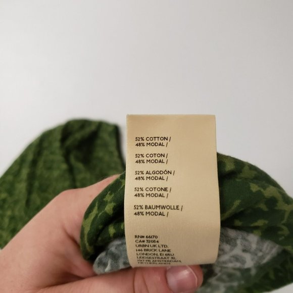 Anthropologie Womens Green Motif Draped T-Shirt Size L Short Sleeve Modal - Picture 7 of 12